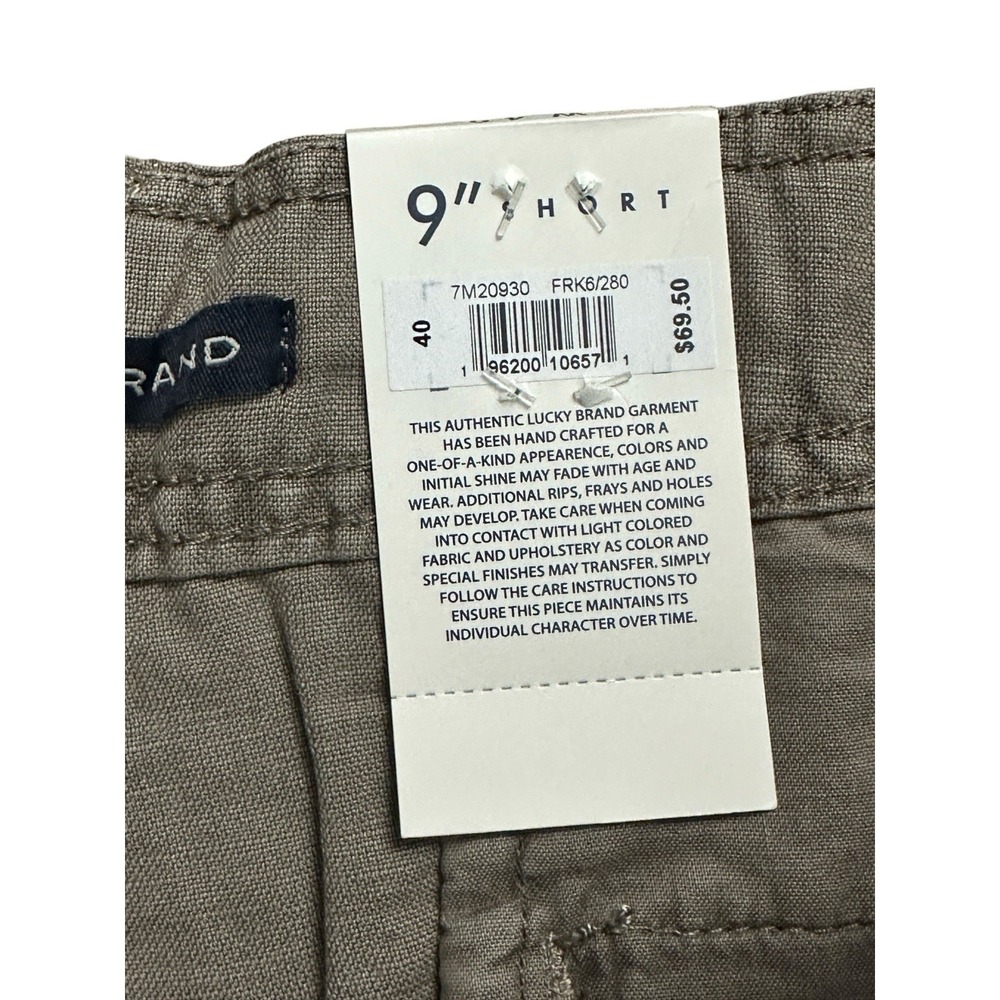 New Lucky Brand Linen Blend Flat Front Chino Shorts 9" Men's 40 MSRP $69.50 - Picture 3 of 9
